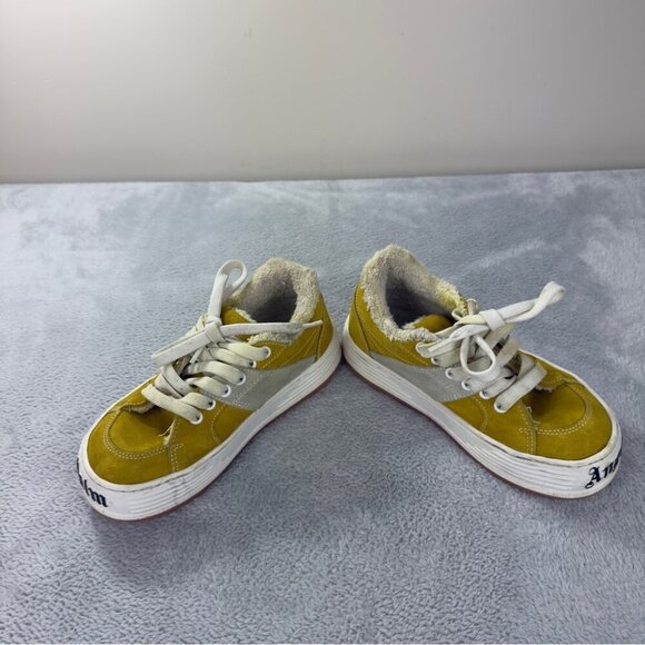 Palm Angels Snow Low Top Yellow Suede Chunky Sneakers Women's Sz 3 US/2 UK/36 EU - Picture 12 of 14